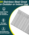16 Gauge Straight Finish Nails 304 Stainless Steel 1 To 2 And A Half Inches 1000 Pack For Indoor Outdoor Projects Rust Resistant