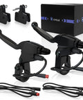 All-In-One Electric Bike Brake Lever Kit With Waterproof 2-Pin Connector For Left And Right Levers Plus Semi-Metallic Pads