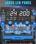 Control panel of Beast 200A Plasma Cutter And Welder Combo With Nine In One Multiprocess Capabilities, displaying settings and knobs.