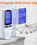 Bright LCD Night Vision Power Meter Plug In With Energy Usage Monitor For Home And Office Tracks Voltage And Amps 7 Display Modes