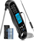 2-In-1 Instant Read Meat Thermometer With Dual Probes, Ultra Fast Digital Food Thermometer With Backlight, Magnet, Waterproof