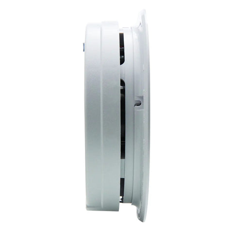 Side view of Hardwired Smoke Detector With 9 Volt Battery Backup, Photoelectric Sensor, 85 Decibel Alarm, Red LED Indicator