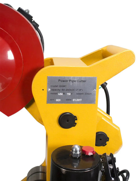 Heavy Duty Pipe Cutter With Hydraulic Hand Pump For Steel Pipe Two And A Half Inch To Eight Inch Schedule 10/40 displayed close-up