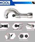 Heavy Duty Pro Grade Hydraulic Tube Expander Swaging Kit With Cutter And Deburring Tool close-up of cutter and blade features
