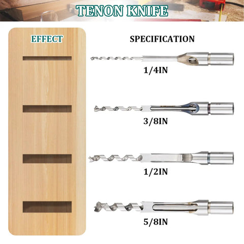 DIY Friendly Bench Drill Locator Set For Woodworking Mortiser Square Hole Drill Guide Kit with chisel sizes 1/4 to 5/8 inch.