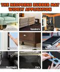 Heavy Duty 3/4 Inch Thick Neoprene Foam Sheet Roll With Snap And Peel Adhesive Backing For Dead Quiet Soundproofing And Zero Hassle Cosplay Padding In Sharp Black application in various settings.