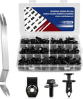 80-Piece Universal Engine Splash Shield Fastener Kit with screws, clips, push pins, rivets in a transparent box