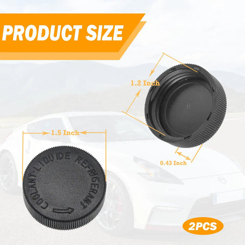 2 Pack Black Coolant Reservoir Cap Compatible With Nissan Murano Rogue Versa Quest And Infiniti EX35 FX37 G35 M35 Radiator
