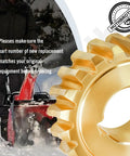 20T Worm Gear Replacement for 40 to 42 Inch Snowblowers showing brass gear detail and snowblower use with fit confirmation advice.