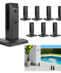 8 Pack T304 Stainless Steel Glass Railing Spigots No Drill Black Spigots Clamps for Glass Railing System near a pool