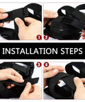 Installation steps for Roll Bar Fire Extinguisher Holder For Jeeps Adjustable American Flag Decorated Mount with nylon straps.