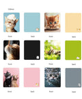 Anywind microfiber glasses cleaning cloths set, 6pcs; fronts show cat images, backs solid colors with small cat icon