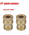 Tool Daily pressure washer coupler, brass 1/4-inch quick-connect, front view of two fittings