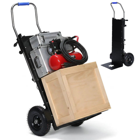 Heavy Duty Electric Stair Climbing Dolly 1500W Motorized Stair Climber Cart Handles Up To 880 Lbs Loads shown with cargo