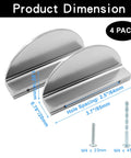Image showing a 4-pack of Four Pack Half Moon Drawer Pulls In Brushed Nickel Aluminum with dimensions and M4 screws.