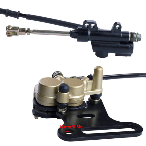 Plug And Play 12mm Rear Disc Hydraulic Brake Master Cylinder Caliper Kit For Dirt Bikes Fits 70cc To 150cc Models