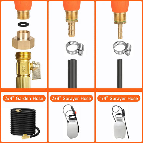 All Metal 44 Inch Replacement Sprayer Wand For Garden Hose With Brass Connector Brass Barb For Most Sprayer Hoses display