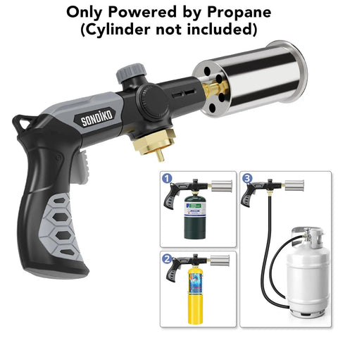 Powerful Propane Torch For Grillin And Cookin, Grilling Steak, Searing, Sous Vide, Welding, And Wood Burning, Adjustable Flame
