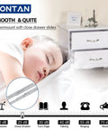 Heavy Duty Undermount Drawer Slides 21 Inch Soft Close Cabinet Runners With Silent Hydraulic Damping displayed with a sleeping child.
