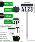 Solar Address Sign for Outside With Remote, Color Changing RGB LED Number Plaque, 9 Modes and 3000K Warm White, Waterproof Outdoor