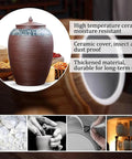 Level Up Your Pantry Setup With This Handmade Ceramic Food Storage Jar Featuring An Airtight Lid To Keep Flour Sugar Coffee Beans And Candy Fresh As New While Dropping Some Serious Cozy Vibe On Your Kitchen Counter, large brown ceramic jar with airtight lid.