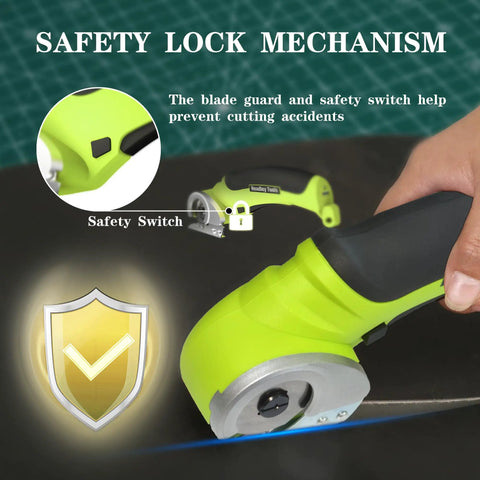 Cordless Electric Box Cutter Rechargeable Scissors with safety switch and blade guard for secure cutting