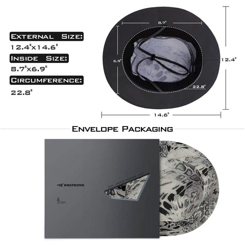 Top view and envelope packaging of Sol Armis UPF 50 Boonie Hat For Men And Women, breathable sun protection with Prym1 Turquoise Fade.