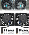6 Inch Slim Push Pull Electric Cooling Fan Kit With 650 CFM Radiator Oil Cooler Mount Black 2 Pack 2250 RPM 80W Durable Plastic