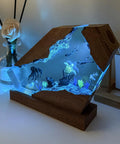 Cool Octopus Resin Lamp With Wooden Base Handcrafted Ocean Night Light RGB Color Changing Ambient Lamp For Bedroom Decor