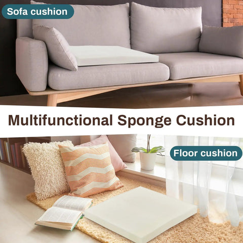 4 Pack High Density Foam Cushions 2 By 20 By 20 Inches Square Seat Replacements for Sofa and Floor Use