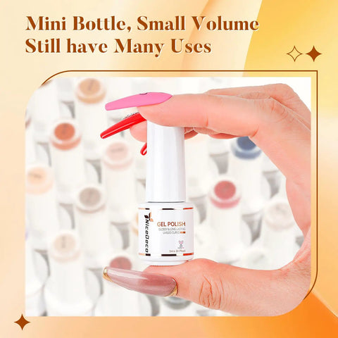 Hand holding a 5ml bottle from Cat Eye Gel Nail Polish Kit 12 Color Soak Off LED UV Gel Nails High Gloss Long Lasting Non Toxic Vegan Hema Free