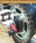 5 Pieces Number 41 Roller Chain Connecting Links Heavy Duty Manganese Steel Master Connector installed on a motorcycle chain