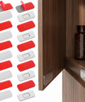 Ultra Thin Magnetic Cabinet Catch Set 20 Pack EZ Install Self Adhesive No Drill Drawer Latches on wooden cabinet door
