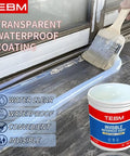 Smooth Operator Waterproof Coating With Heavy Duty Invisible Finish For Roofs And Walls Featuring All Season Temp Resistance And No Sweat Indoor Outdoor Sealing Performance Guaranteed being applied with a brush.