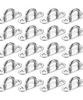 20 Pack 304 Stainless Steel Pad Eye Plate U Hooks on a white background, each 2.4 inch for heavy duty secure mounting.