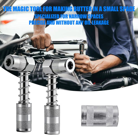 Right Angled Grease Coupler Adapter Tool For Hard To Reach Machinery Components Pro Grade Alloy Steel Fitting for engine grease points