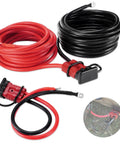 24 Ft Quick Disconnect Winch Power Cable 4 Gauge Copper Wiring With 420 Copper Strands, 600 Volt Rated High Current Winch Wire For Maximum Pulling Power And Smooth Power Delivery., red and black cables with quick-disconnect winch connectors
