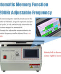 Vertical Vibration Test Bench 1-200Hz With 30kg Load and 110V Power, Variable Frequency Vibration Testing Machine for Beefed Up Durability and Shock Testing, Intelligent Control Design and High Precision Data Readout, front control panel