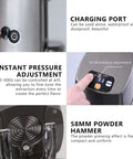 Built Like A Tank Rechargeable 58mm Auto Induction Coffee Tamper charging port and pressure adjustment display.