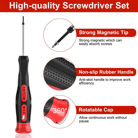 19 Piece Precision Screwdriver Set With Magnetic Tips And Non Slip Grip In A Pouch For PC Laptop Phone Camera