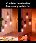 Retro Edison Style A19 Smart LED Filament Bulbs illuminating a cozy room, showcasing vintage and modern blend.