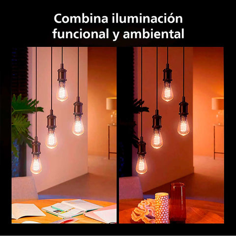 Retro Edison Style A19 Smart LED Filament Bulbs illuminating a cozy room, showcasing vintage and modern blend.