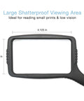 Big Ol Jumbo Size Magnifying Glass With Wide Horizontal Lens 3X Magnification Shockproof Housing Scratch Resistant Design