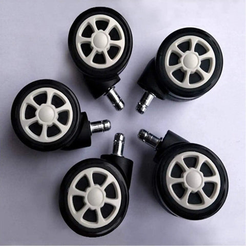 Heavy Duty Dual Roller Office Chair Casters Rolls Smooth And Quiet On Hardwood Floors Universal Replacement Wheels for Gaming Executive Task Chairs built tough.