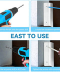 Hella Tough Garage Door Mouse Guard Kit installation process with drill, positioning plates, and screwdriver use.