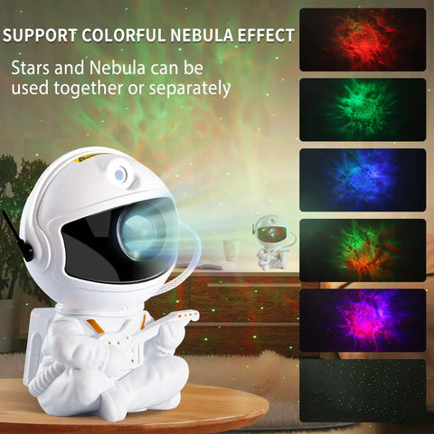 Astronaut-themed Star Galaxy Projector Night Light For Kids And Adults Nebula Ceiling Decor Galaxy Bedroom Projector showcasing nebula effects.