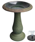 Pedestal Bird Bath With Solar Fountain For Outdoor Garden Decor Resin Stone Composite Standing Bird Bath For Patio And Yard No Fuss Install 23 Inch Tall Hummingbird Bowl Water Feature