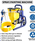 Piudoiliy Electric Paint Sprayer With Powerful 850W Motor For Smooth, Professional Home Painting Results On Walls Furniture And Exterior Surfaces Airless Spray Gun Equipment Ideal For Diy Projects And Quick Coats, featuring yellow paint cup and hose.