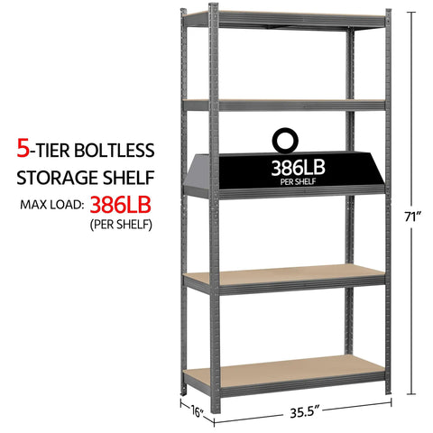 Top Shelf Five Tier Storage Rack Two Pack Hella Sturdy Adjustable Shelving Unit Flexible Utility Shelf For Garage Basement No Fuss Organization Sleek Dark Gray