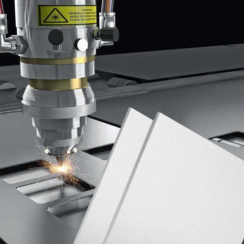 Laser cutting a Two Pack 6x6 Aluminum Sheet Metal 0.236 Inch Thick 6061 T6 Flat Plate for DIY Projects and Fabrication